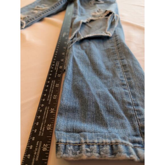 Miss Me Women's Thrashed Boyfriend Blue Jeans Sz 26 Destroyed Worn Distressed - Picture 4 of 12